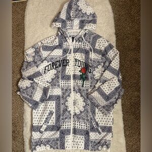 Rue21 Black and White Bandana Print Hoodie